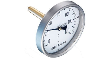 BAUMER BOUDON Bimetal Thermometer with Conical Immersion Tube (TBX / TBW Series)