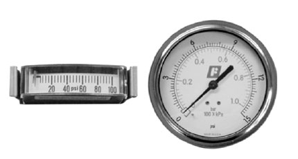 FAIRCHILD Mini Strip and Round Pressure Gauges